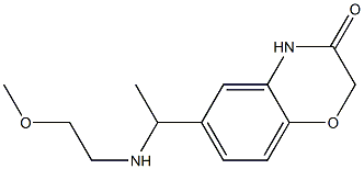 6-{1-[(2-methoxyethyl)amino]ethyl}-3,4-dihydro-2H-1,4-benzoxazin-3-one Struktur