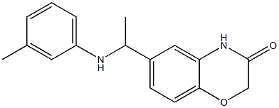 6-{1-[(3-methylphenyl)amino]ethyl}-3,4-dihydro-2H-1,4-benzoxazin-3-one Struktur