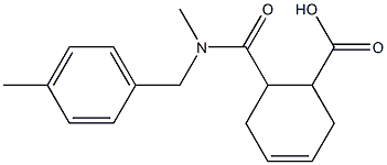 6-{methyl[(4-methylphenyl)methyl]carbamoyl}cyclohex-3-ene-1-carboxylic acid 结构式