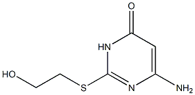 6-amino-2-[(2-hydroxyethyl)sulfanyl]-3,4-dihydropyrimidin-4-one 化学構造式