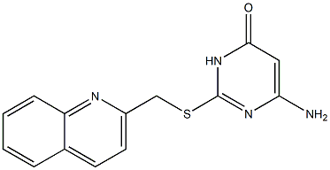 6-amino-2-[(quinolin-2-ylmethyl)sulfanyl]-3,4-dihydropyrimidin-4-one,,结构式