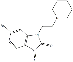 6-bromo-1-[2-(piperidin-1-yl)ethyl]-2,3-dihydro-1H-indole-2,3-dione,,结构式