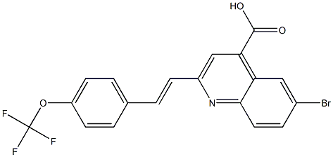 6-bromo-2-{(E)-2-[4-(trifluoromethoxy)phenyl]vinyl}quinoline-4-carboxylic acid Structure