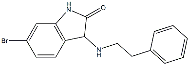 6-bromo-3-[(2-phenylethyl)amino]-2,3-dihydro-1H-indol-2-one 化学構造式