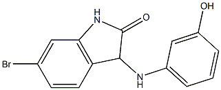 6-bromo-3-[(3-hydroxyphenyl)amino]-2,3-dihydro-1H-indol-2-one,,结构式