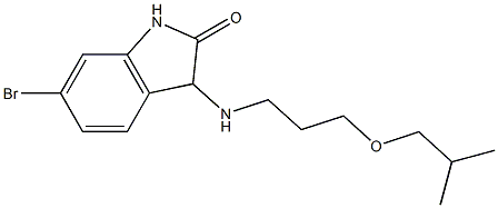 6-bromo-3-{[3-(2-methylpropoxy)propyl]amino}-2,3-dihydro-1H-indol-2-one 化学構造式