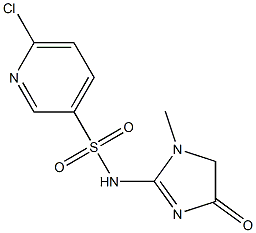 6-chloro-N-(1-methyl-4-oxo-4,5-dihydro-1H-imidazol-2-yl)pyridine-3-sulfonamide Struktur