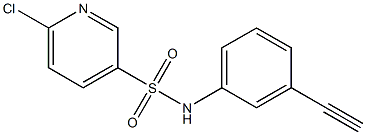 6-chloro-N-(3-ethynylphenyl)pyridine-3-sulfonamide 化学構造式