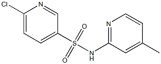 6-chloro-N-(4-methylpyridin-2-yl)pyridine-3-sulfonamide,,结构式