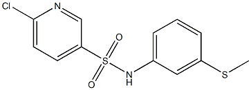 6-chloro-N-[3-(methylsulfanyl)phenyl]pyridine-3-sulfonamide,,结构式