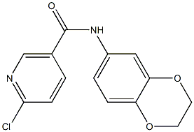 6-chloro-N-2,3-dihydro-1,4-benzodioxin-6-ylnicotinamide 化学構造式