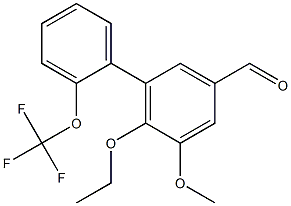 6-ethoxy-5-methoxy-2'-(trifluoromethoxy)-1,1'-biphenyl-3-carbaldehyde Struktur