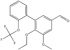 6-ethoxy-5-methoxy-2'-(trifluoromethoxy)-1,1'-biphenyl-3-carbaldehyde,,结构式