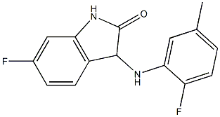 6-fluoro-3-[(2-fluoro-5-methylphenyl)amino]-2,3-dihydro-1H-indol-2-one Struktur