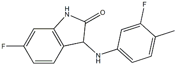 6-fluoro-3-[(3-fluoro-4-methylphenyl)amino]-2,3-dihydro-1H-indol-2-one,,结构式