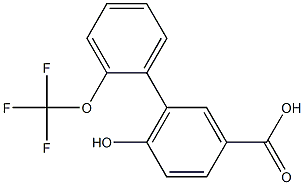 6-hydroxy-2'-(trifluoromethoxy)-1,1'-biphenyl-3-carboxylic acid Struktur