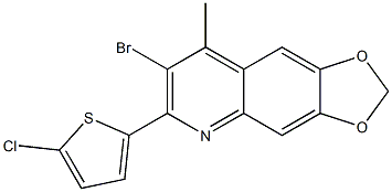 7-bromo-6-(5-chlorothiophen-2-yl)-8-methyl-2H-[1,3]dioxolo[4,5-g]quinoline,,结构式