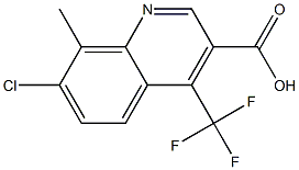 7-chloro-8-methyl-4-(trifluoromethyl)quinoline-3-carboxylic acid Struktur