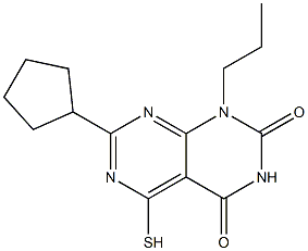 7-cyclopentyl-5-mercapto-1-propylpyrimido[4,5-d]pyrimidine-2,4(1H,3H)-dione,,结构式