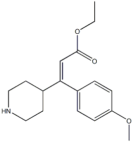 ethyl (2Z)-3-(4-methoxyphenyl)-3-(piperidin-4-yl)prop-2-enoate 化学構造式