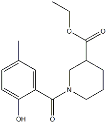 ethyl 1-[(2-hydroxy-5-methylphenyl)carbonyl]piperidine-3-carboxylate Struktur