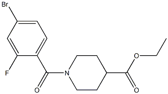 ethyl 1-[(4-bromo-2-fluorophenyl)carbonyl]piperidine-4-carboxylate Struktur