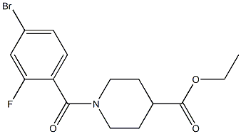 ethyl 1-[(4-bromo-2-fluorophenyl)carbonyl]piperidine-4-carboxylate Structure