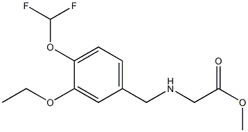 methyl 2-({[4-(difluoromethoxy)-3-ethoxyphenyl]methyl}amino)acetate Struktur