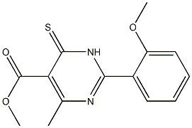 methyl 2-(2-methoxyphenyl)-4-methyl-6-thioxo-1,6-dihydropyrimidine-5-carboxylate Struktur