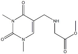 methyl 2-{[(1,3-dimethyl-2,4-dioxo-1,2,3,4-tetrahydropyrimidin-5-yl)methyl]amino}acetate 化学構造式