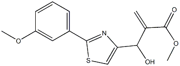 methyl 2-{hydroxy[2-(3-methoxyphenyl)-1,3-thiazol-4-yl]methyl}prop-2-enoate Struktur