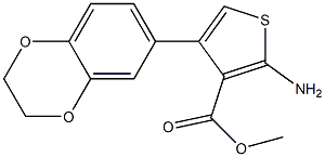 methyl 2-amino-4-(2,3-dihydro-1,4-benzodioxin-6-yl)thiophene-3-carboxylate,,结构式
