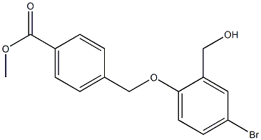 methyl 4-[4-bromo-2-(hydroxymethyl)phenoxymethyl]benzoate,,结构式