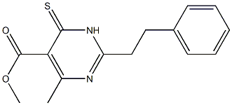 methyl 4-methyl-2-(2-phenylethyl)-6-thioxo-1,6-dihydropyrimidine-5-carboxylate,,结构式