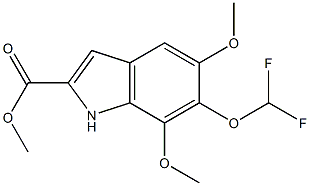 methyl 6-(difluoromethoxy)-5,7-dimethoxy-1H-indole-2-carboxylate,,结构式