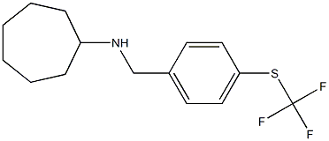 N-({4-[(trifluoromethyl)sulfanyl]phenyl}methyl)cycloheptanamine Structure