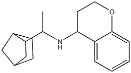 N-(1-{bicyclo[2.2.1]heptan-2-yl}ethyl)-3,4-dihydro-2H-1-benzopyran-4-amine 化学構造式