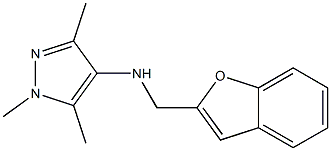N-(1-benzofuran-2-ylmethyl)-1,3,5-trimethyl-1H-pyrazol-4-amine 化学構造式