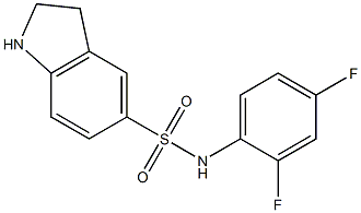 N-(2,4-difluorophenyl)-2,3-dihydro-1H-indole-5-sulfonamide 化学構造式