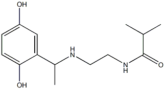N-(2-{[1-(2,5-dihydroxyphenyl)ethyl]amino}ethyl)-2-methylpropanamide Struktur
