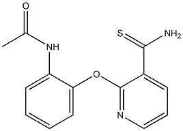 N-(2-{[3-(aminocarbonothioyl)pyridin-2-yl]oxy}phenyl)acetamide 化学構造式