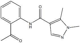 N-(2-acetylphenyl)-1,5-dimethyl-1H-pyrazole-4-carboxamide,,结构式
