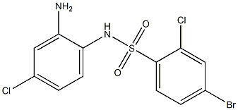 N-(2-amino-4-chlorophenyl)-4-bromo-2-chlorobenzene-1-sulfonamide,,结构式