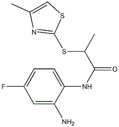 N-(2-amino-4-fluorophenyl)-2-[(4-methyl-1,3-thiazol-2-yl)sulfanyl]propanamide Struktur