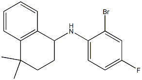 N-(2-bromo-4-fluorophenyl)-4,4-dimethyl-1,2,3,4-tetrahydronaphthalen-1-amine 化学構造式