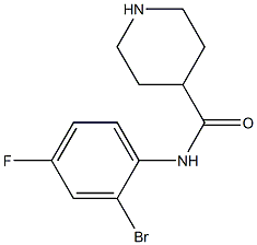 N-(2-bromo-4-fluorophenyl)piperidine-4-carboxamide 化学構造式