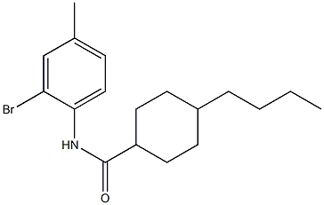 N-(2-bromo-4-methylphenyl)-4-butylcyclohexane-1-carboxamide,,结构式