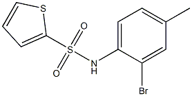 N-(2-bromo-4-methylphenyl)thiophene-2-sulfonamide,,结构式