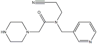 N-(2-cyanoethyl)-2-(piperazin-1-yl)-N-(pyridin-3-ylmethyl)acetamide,,结构式