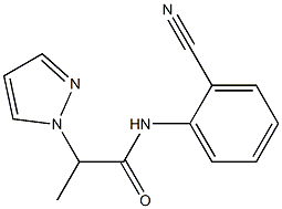 N-(2-cyanophenyl)-2-(1H-pyrazol-1-yl)propanamide,,结构式